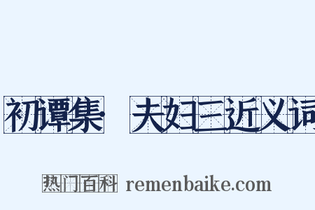 初谭集·夫妇三近义词是什么意思的图片